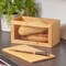 mDesign Bamboo Kitchen Countertop Bread Box, Clear Window, Lid - Natural Wood